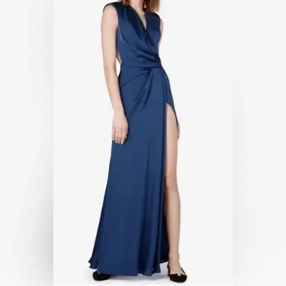 fame and partners blue dress Francois Gown by Fame &amp; Partners